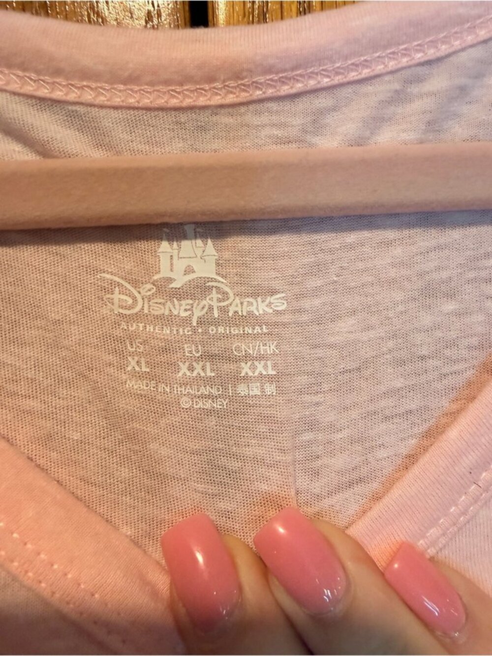 Walt Disney World Parks Light Pink 2019 Castle V-Neck Top - Picture 5 of 6